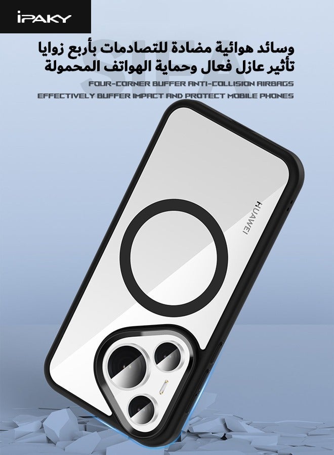 IPAKY Huawei Pura 70 Pro Case, Magnetic [Compatible with Magsafe] Composite Material Case Cover, Military Grade Anti-Drop Shockproof Case for Pura 70 Pro, Slim Anti-Fall Back Cover for Huawei Pura 70 Pro - Image 3