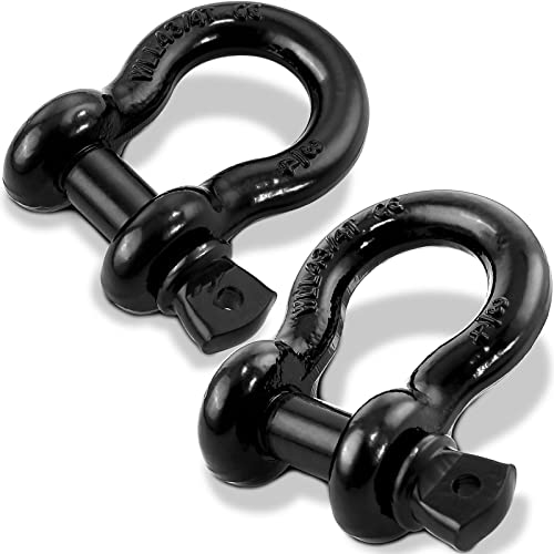 Robbor Shackles 3/4"(2 Pack) D-Ring Shackle Rugged 28.5 Ton (57,000 Lbs) Maximum Break Strength Heavy Duty Tow Shackles Perfect Shackle work with Tow Strap, Winch, Off-Road Jeep Truck Vehicle Recovery - Image 1