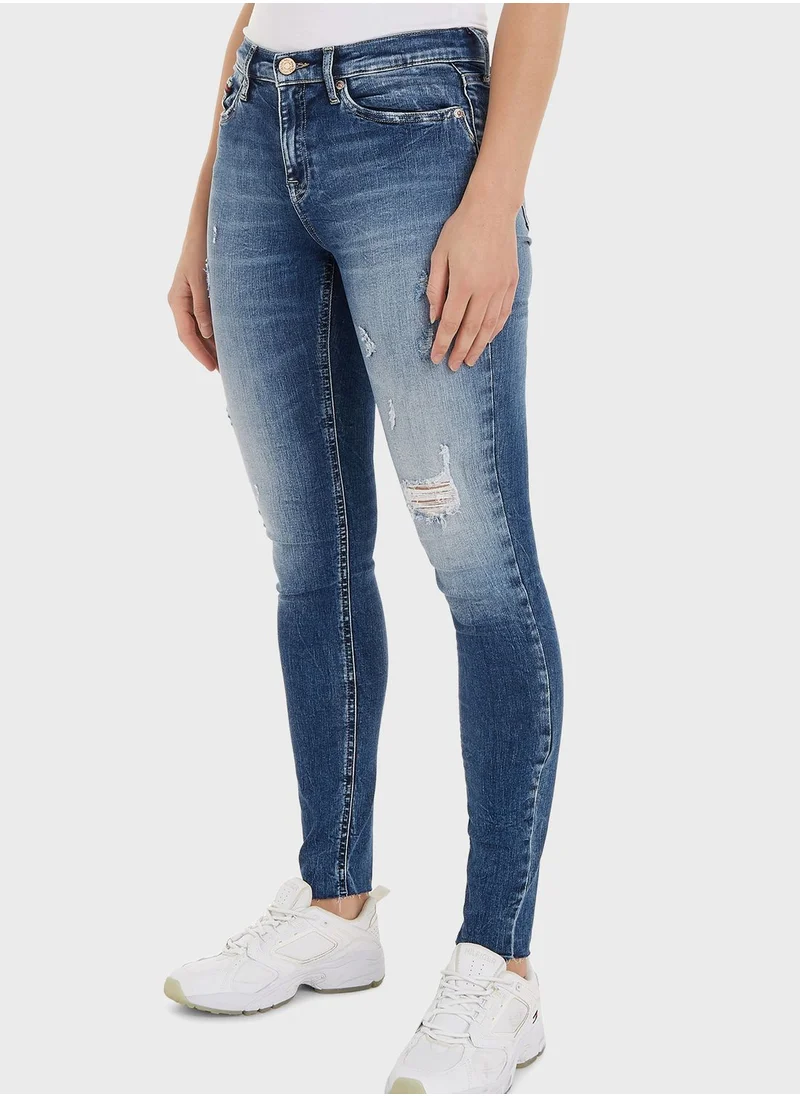 TOMMY JEANS High Waist Distressed Jeans