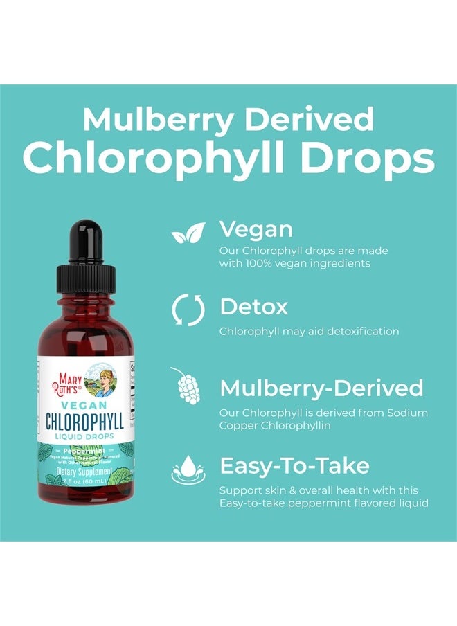Chlorophyll Liquid Drops for Immune Support | Liquid Chlorophyll Drops | Energy Boost | Skin Care Supplement | Natural Deodorant | Vegan | Non-GMO | Gluten Free | 2 Fl Oz
