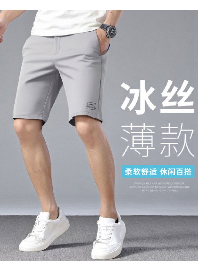 FOLUNSI men's Summer Casual Pants - Cotton-soft Skin-friendly Breathable Thin Straight-leg Mid-length Shorts - Image 1
