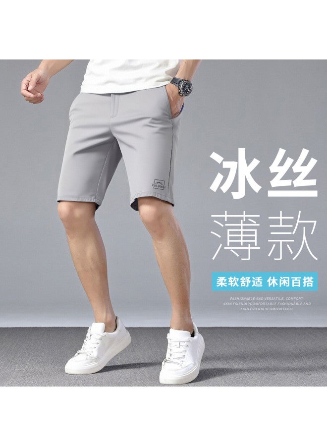 FOLUNSI men's Summer Casual Pants - Cotton-soft Skin-friendly Breathable Thin Straight-leg Mid-length Shorts - Image 2