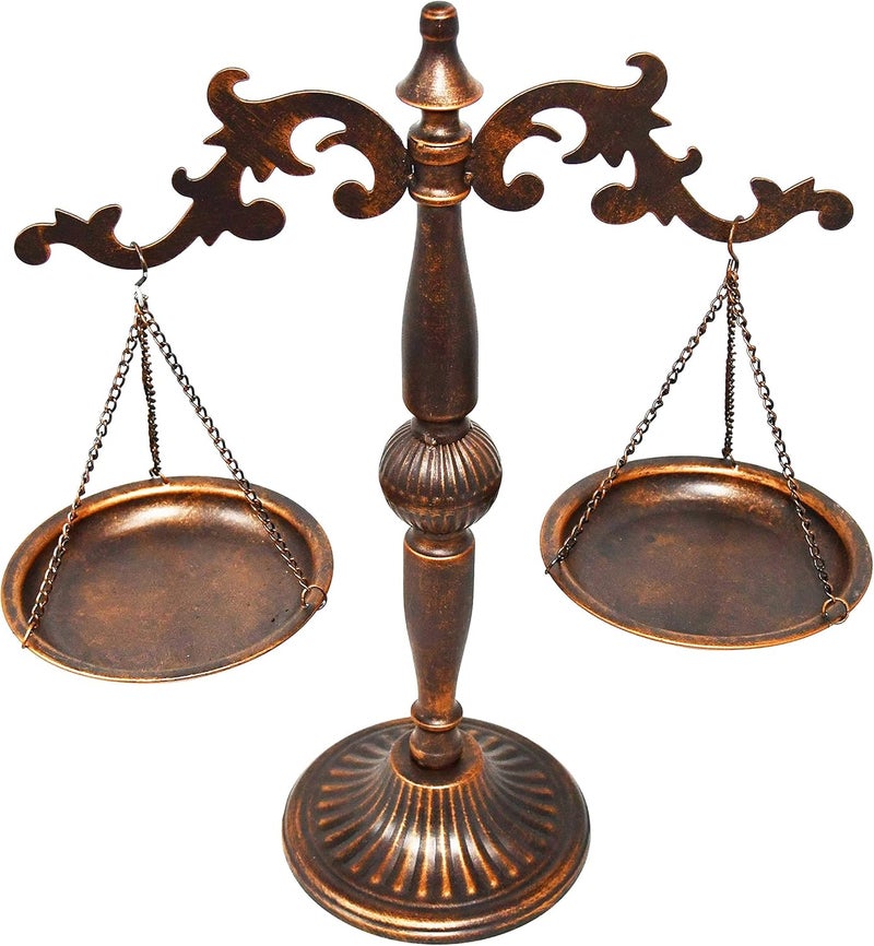 Owlgift ميزان العدالة المعدني العتيق هدية البومة لتخزين المجوهرات وعرض الشموع في المنزل - Image 2