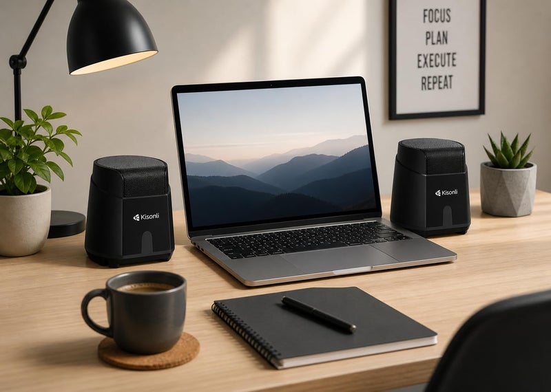 USB Speaker with powerful 3W x 2 stereo sound, clear quality, direct connection without setup, compact size and high performance for PC and laptop, model K500 - Image 3