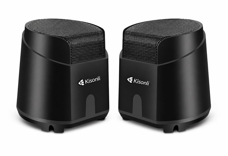 USB Speaker with powerful 3W x 2 stereo sound, clear quality, direct connection without setup, compact size and high performance for PC and laptop, model K500 - Image 1
