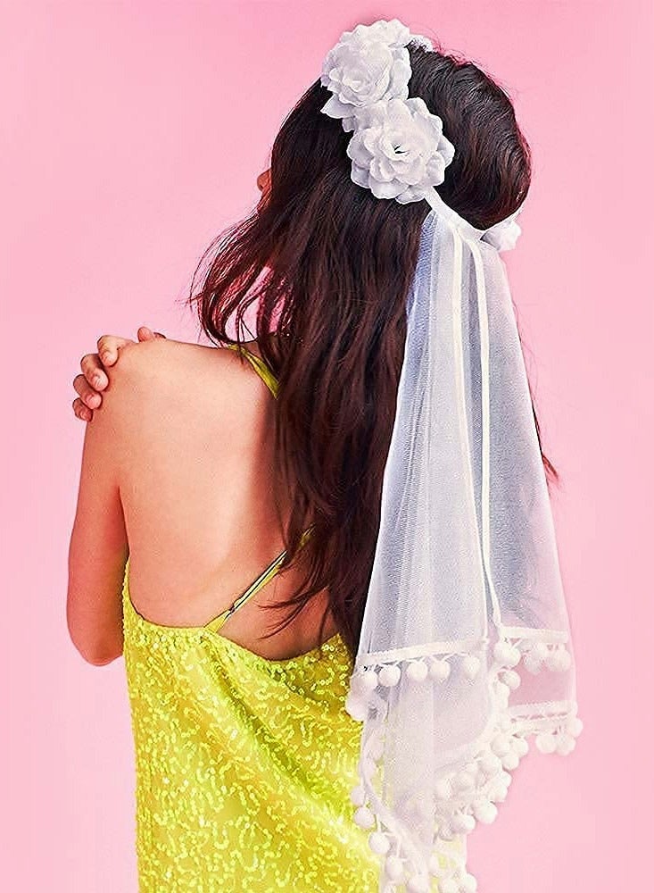 Bachelorette Party Decoration Kit,  Flower Crown Bridal Wedding Veil White for Bachelorette Bridal Shower Engagement Wedding Party Favor - Image 3