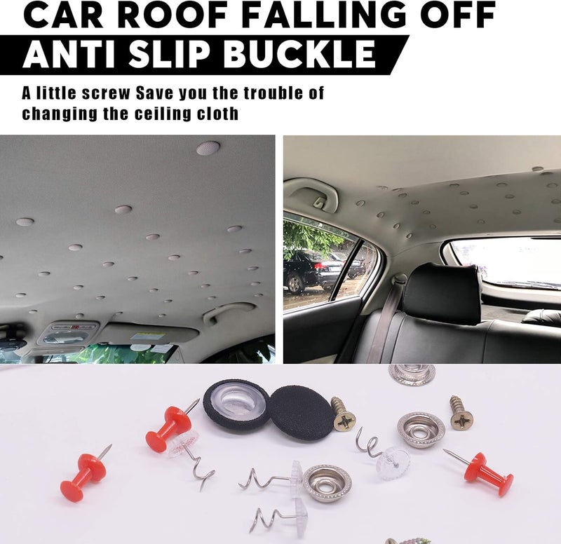 Glarks 272Pcs Car Roof Headliner Repair Kit, 60Pcs Black Car Roof Repair Rivets Headliner Repair Button, Red Push Pins, Headliner Retaining Pins for Major Brands of Cars (Black, 152Sets) - Image 4