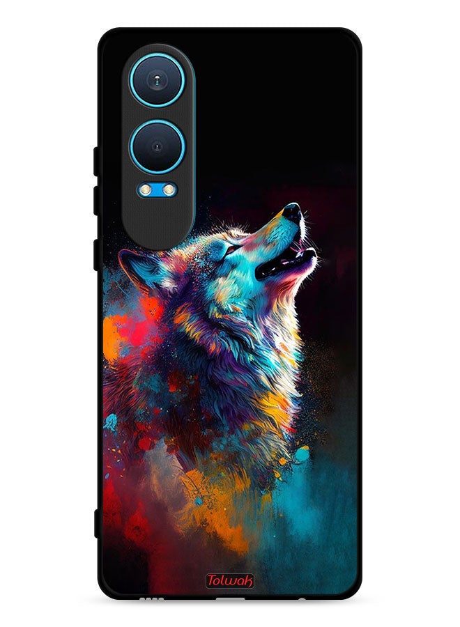 Tolwak OnePlus Nord CE4 Lite 5G Protective Case Cover Wolf Colorful Art - Image 1