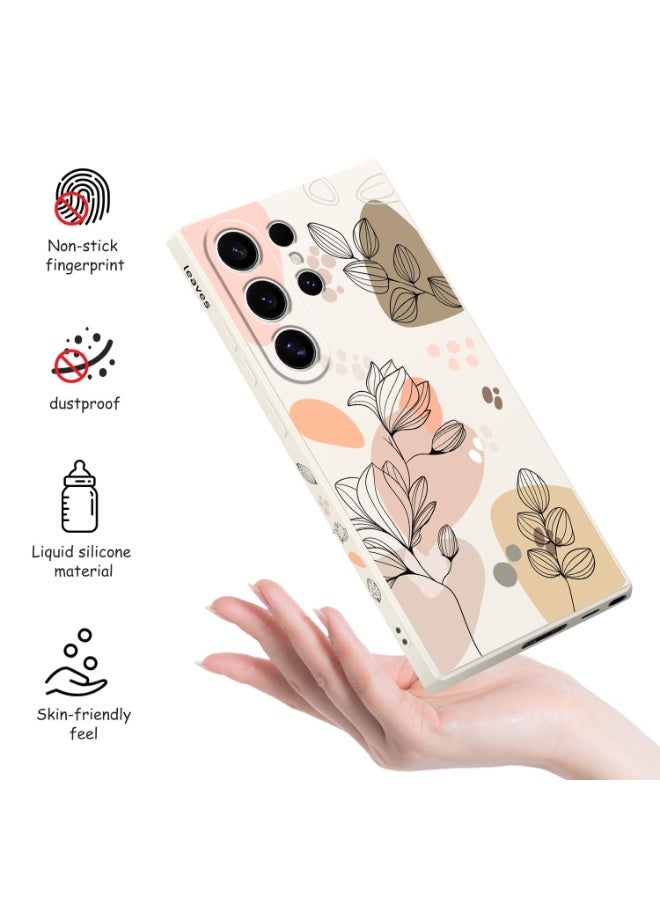 فكرة لحافظة Samsung Galaxy S25 Ultra تصميم إبداعي بنمط زهور رفيع وناعم من السيليكون لحماية هاتف Galaxy S25 Ultra (أبيض موراندي، Samsung Galaxy S25 Ultra) - Image 4