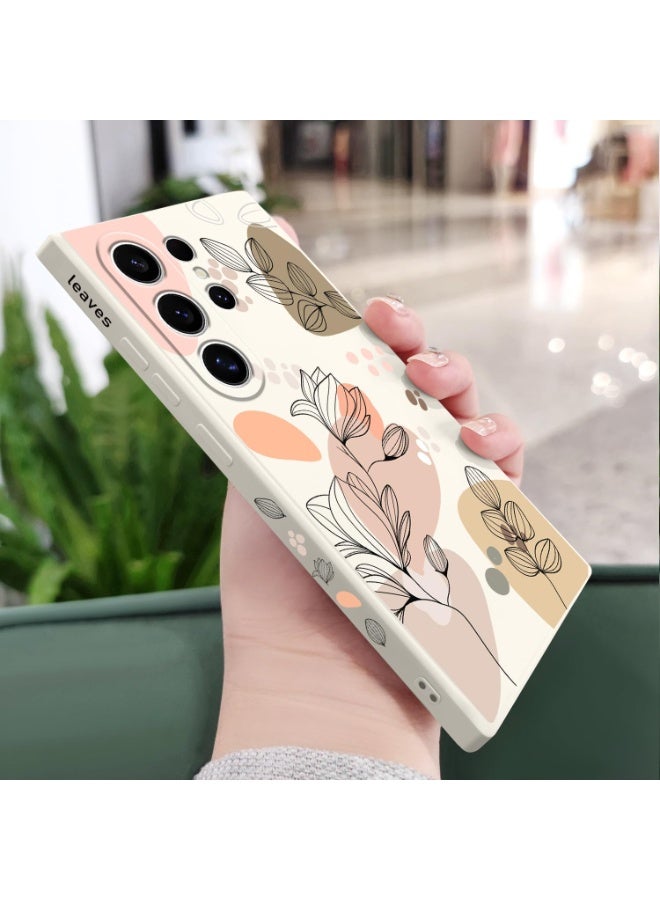 فكرة لحافظة Samsung Galaxy S25 Ultra تصميم إبداعي بنمط زهور رفيع وناعم من السيليكون لحماية هاتف Galaxy S25 Ultra (أبيض موراندي، Samsung Galaxy S25 Ultra) - Image 5
