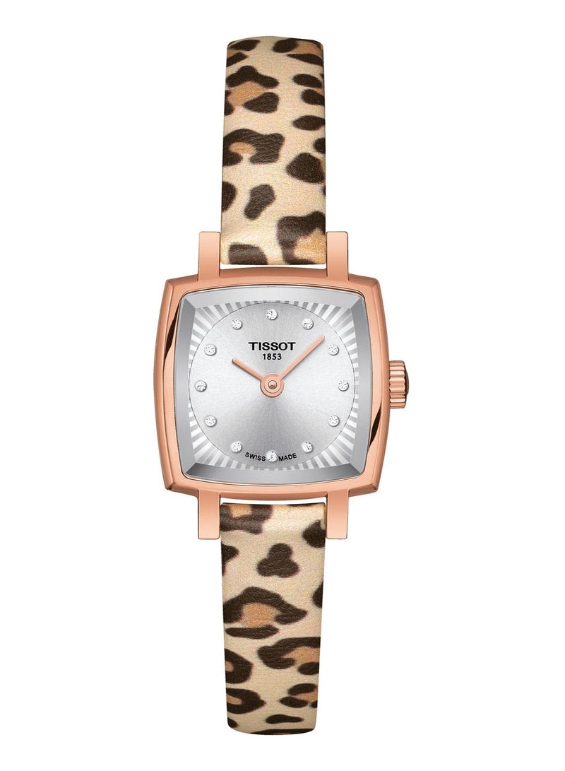 تيسو ساعة نسائية رائعة من الفولاذ المقاوم للصدأ 316L مع طلاء PVD باللون الذهبي الوردي، كوارتز سويسرية مع حزام من الجلد الصناعي، متعددة الألوان، 9 (الموديل: T0581093703600)، بني، بيج، ساعة كوارتز - Image 1