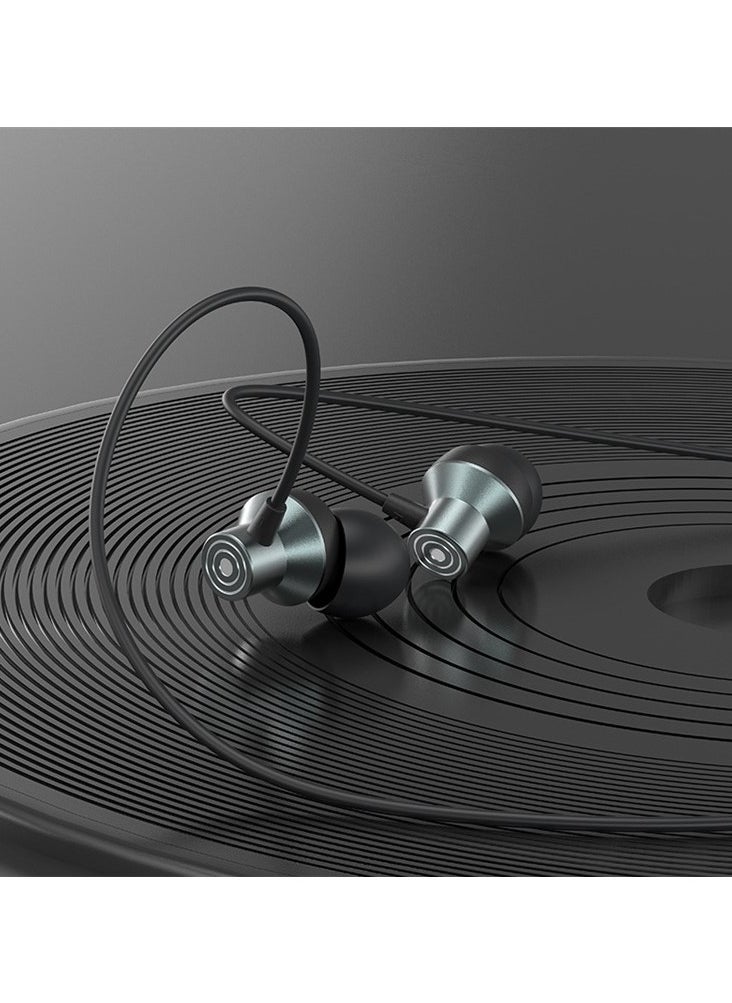 Celebrat D15 Wired Stereo Sound Earphones With Microphone And Controller Button Pure And Lossless Audio Quality And Clarity In Calls Fits Various Smart Devices Type C Jack 1.2 Meter Length - Black