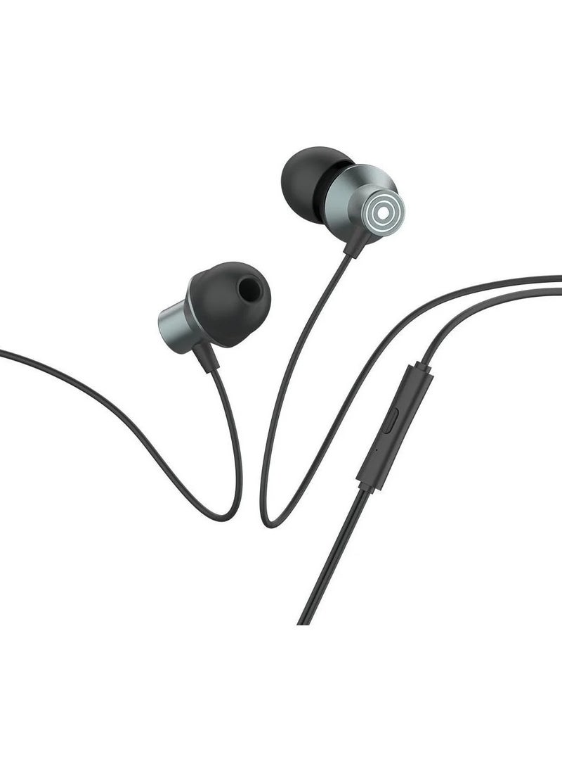 Celebrat D15 Wired Stereo Sound Earphones With Microphone And Controller Button Pure And Lossless Audio Quality And Clarity In Calls Fits Various Smart Devices Type C Jack 1.2 Meter Length - Black