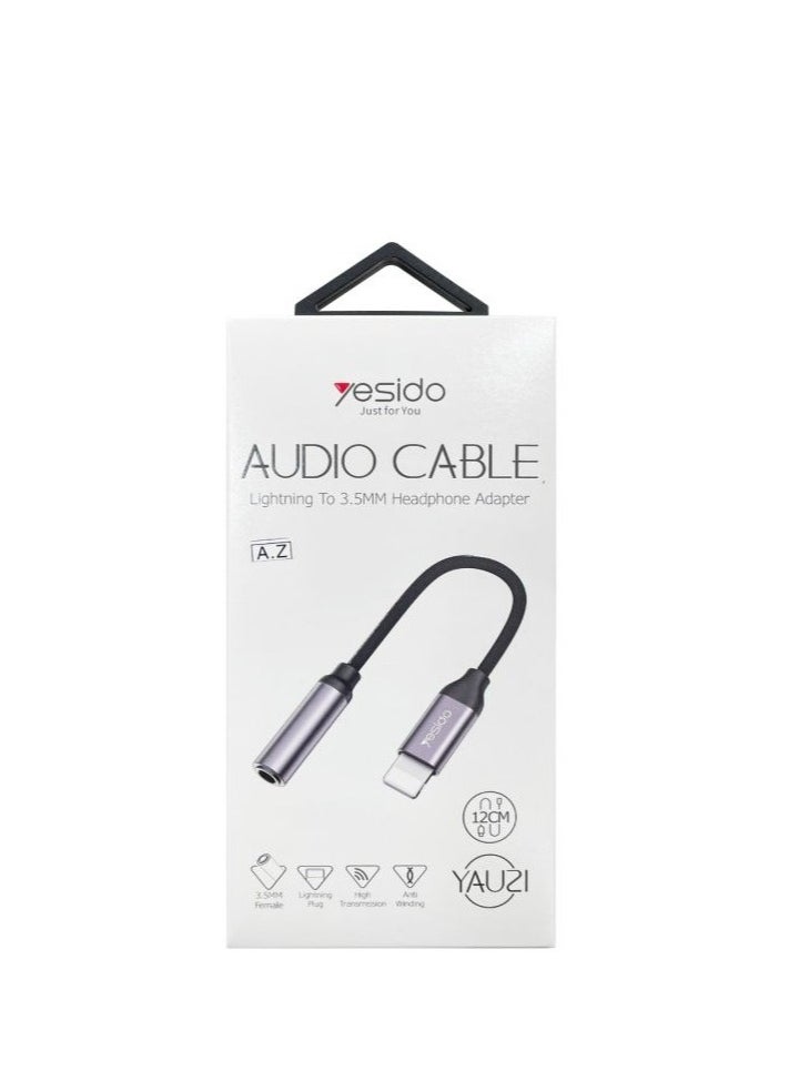 Yesido - Yesido Audio Cable AUX 3.5MM Lightning To Headphone Adapter 3.5millimeter Black - Image 1