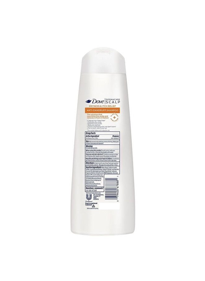 Dove - Dermacare Scalp - Anti-Dandruff Shampoo - Dryness & Itch Relief - 12 Fl Oz (Pack of 2) - Image 1