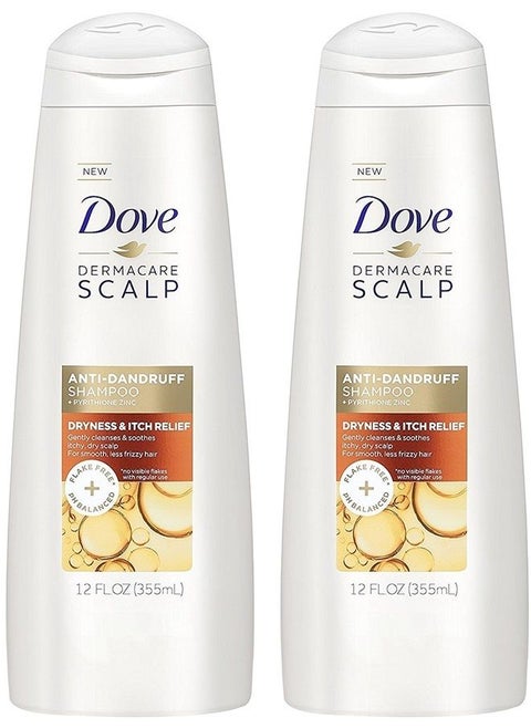Dermacare Scalp - Anti-Dandruff Shampoo - Dryness & Itch Relief - 12 Fl Oz (Pack of 2)