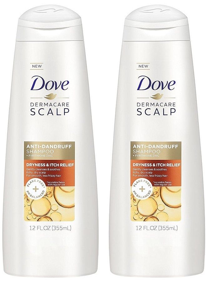 Dove - Dermacare Scalp - Anti-Dandruff Shampoo - Dryness & Itch Relief - 12 Fl Oz (Pack of 2) - Image 1