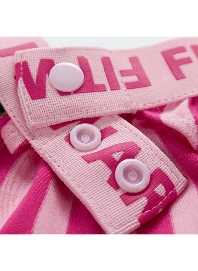 Fitwarm 2 Piece Summer Dog Clothes with Crop Top and Skirt, Striped Dog Dress for Small Dogs Girl, Pet Cat Outfit, Pink, Medium  - Image 3