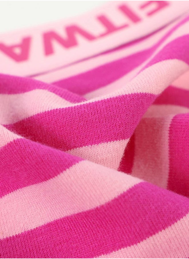 Fitwarm 2 Piece Summer Dog Clothes with Crop Top and Skirt, Striped Dog Dress for Small Dogs Girl, Pet Cat Outfit, Pink, Medium  - Image 4
