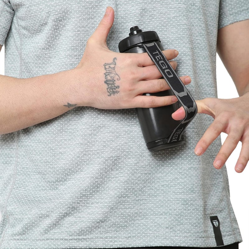 TEGO زجاجة جري بلاستيكية من قصب السكر للركض، الرياضة، الصالة الرياضية، محمولة، لياقة بدنية، مشروب للرجال، النساء والأطفال - Image 4