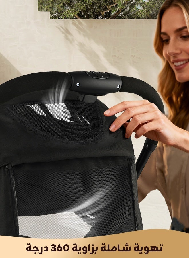 Ominii Premium Reversible Baby Stroller, One-Hand Fold and Suitcase-Style Pulling, Lightweight and Smooth to Push, Breathable and Comfortable for Outings from 0–36 Months - Image 3