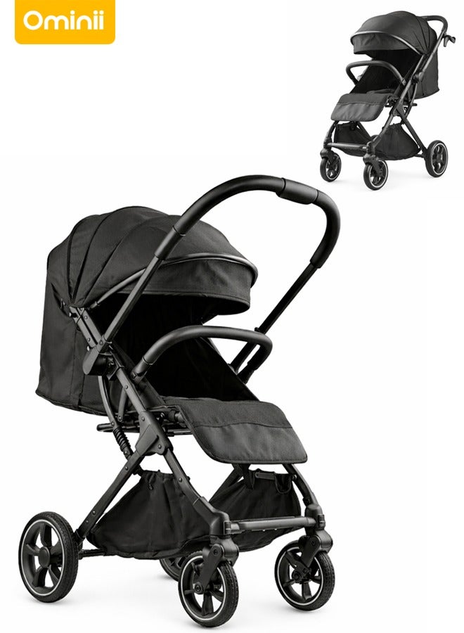Ominii Premium Reversible Baby Stroller, One-Hand Fold and Suitcase-Style Pulling, Lightweight and Smooth to Push, Breathable and Comfortable for Outings from 0–36 Months - Image 1