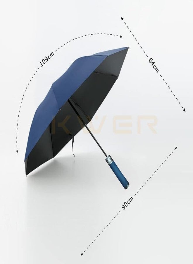 KWER New York UV Protection Unisex Auto Open Umbrella Use for Rain, Monsoon, Sunlight, Windproof Automatic Umbrellas for Men and Women |Travel Sleeve, Cover | Model-03 Blue - Image 5