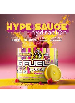 G Fuel G Fuel Hype Sauce Electrolytes Powder, Water Mix for Hydration, Energy and Focus, Sugar Free, Zero Caffeine Supplement with Essential Minerals, Raspberry + Lemonade Flavor - 3.3 oz (30 Servings)  - Image 4