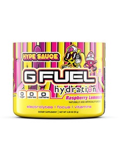 G Fuel G Fuel Hype Sauce Electrolytes Powder, Water Mix for Hydration, Energy and Focus, Sugar Free, Zero Caffeine Supplement with Essential Minerals, Raspberry + Lemonade Flavor - 3.3 oz (30 Servings)  - Image 1