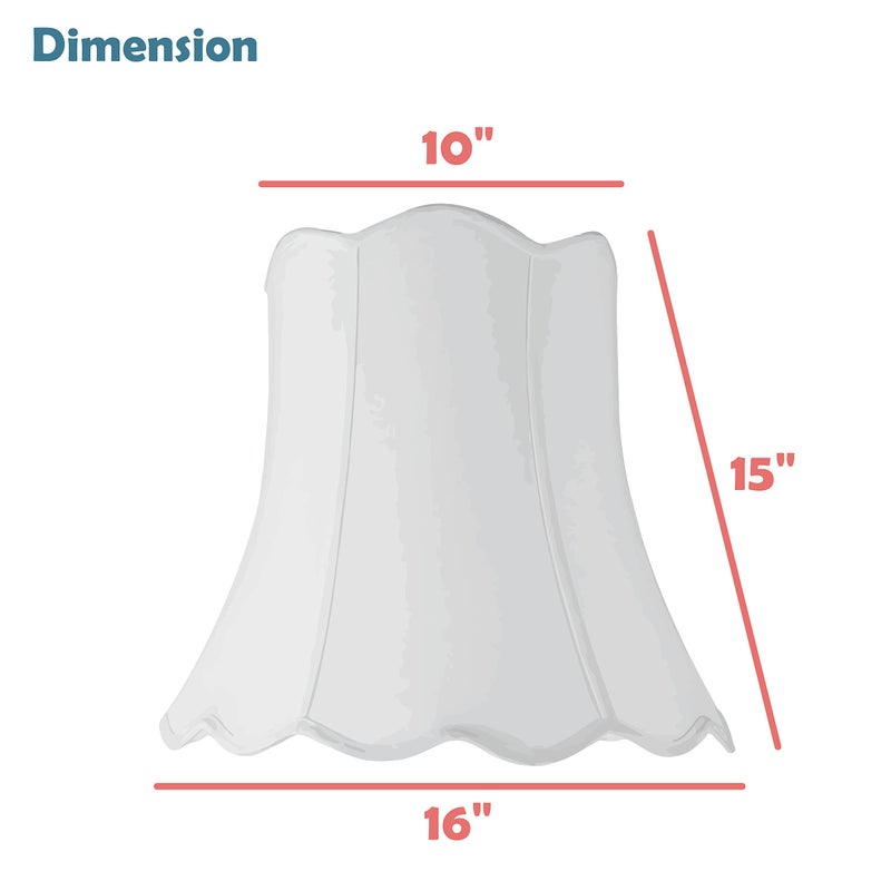 Aspen Creative 34067 Transitional Scallop Bell Shape Spider Construction Lamp Shade in Ivory, 16" wide (10" x 16" x 15") - Image 5