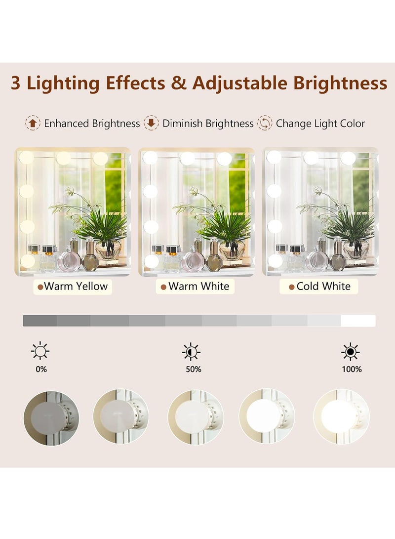 Sharpdo Bedroom Makeup Dressing Table with 1 Drawer Drawer Dresser ,Vanity Table 1 Cabinet and 2 Separate Storage Shelves, 3 Lighting Modes and Adjustable Brightness 90*40*137CM (Does Not Include Dressing Stool) - Image 5