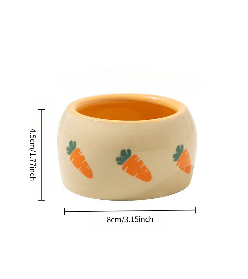 1pc Anti Tip Ceramic Feeding Bowl For Small Pets Hamster Rabbit Chinchilla - Image 2
