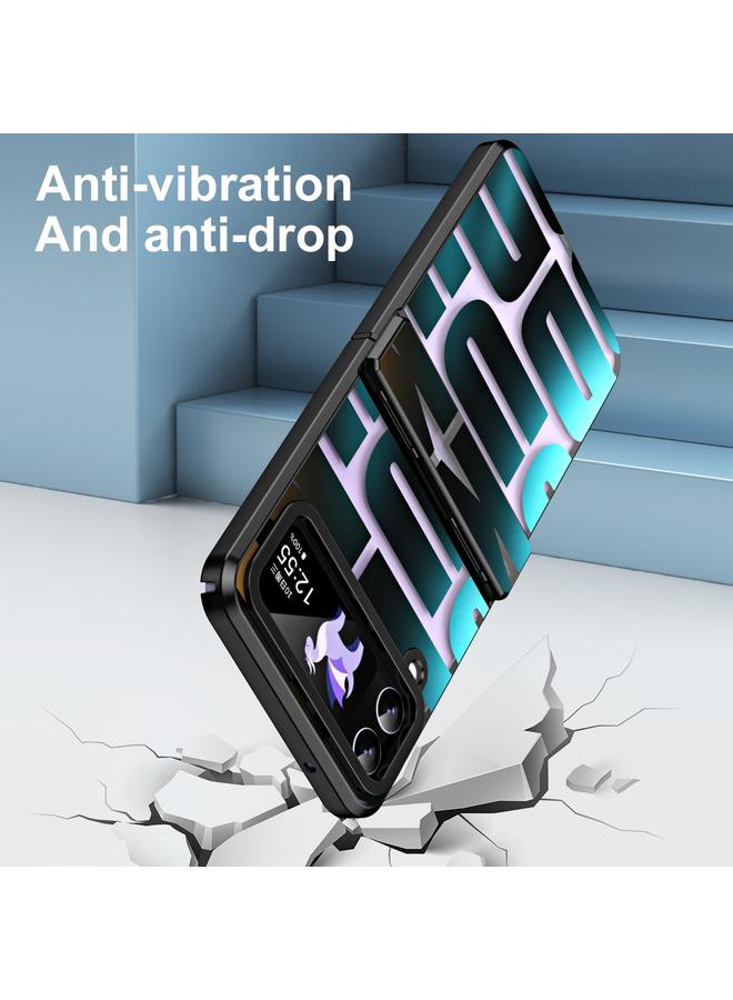 اس-توب جراب لهاتف Samsung Galaxy Z Flip4 5G، جراب هاتف قابل للطي مطلي بالكهرباء ومُدمج مع مفصلات - Image 4