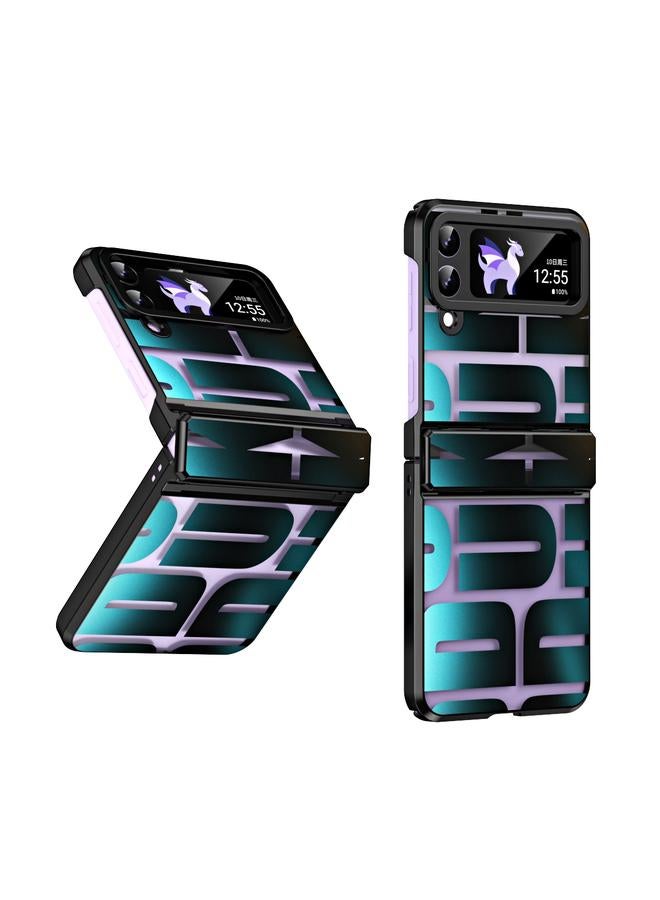 اس-توب جراب لهاتف Samsung Galaxy Z Flip4 5G، جراب هاتف قابل للطي مطلي بالكهرباء ومُدمج مع مفصلات - Image 1