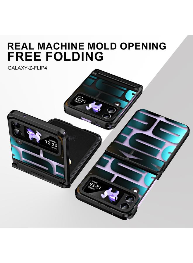 اس-توب جراب لهاتف Samsung Galaxy Z Flip4 5G، جراب هاتف قابل للطي مطلي بالكهرباء ومُدمج مع مفصلات - Image 3