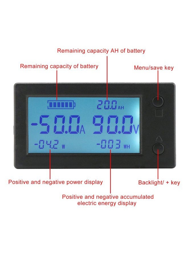 DROK Voltage Amp Meter DC, Battery Monitor DC 0-300V 200A, Ammeter Voltmeter for Solar System Setup Power Energy Capacity Volt Current Detector Panel with Hall Sensor - Image 2