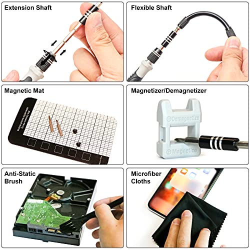 STREBITO Precision Screwdriver Set 124-Piece Electronics Tool Kit with 101 Bits Magnetic Screwdriver Set for Computer, Laptop, Cell Phone, PC, MacBook, iPhone, Nintendo, PS4, PS5, Xbox Repair - Image 4