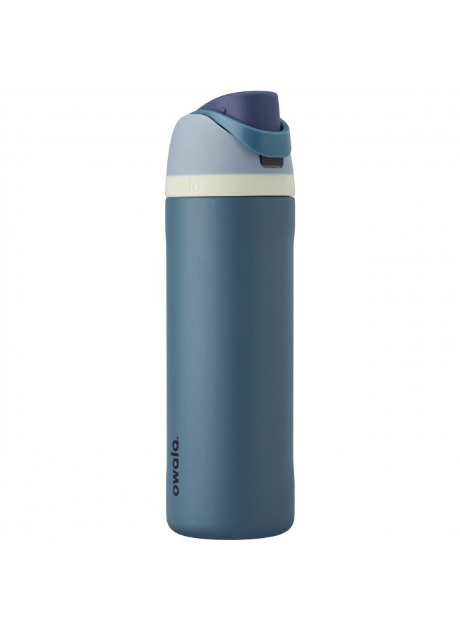 Owala Owala FreeSip Insulated Stainless Steel Water Bottle with Straw for Sports and Travel, BPA-Free, 24-oz, Blue/Teal (Denim)  - Image 1