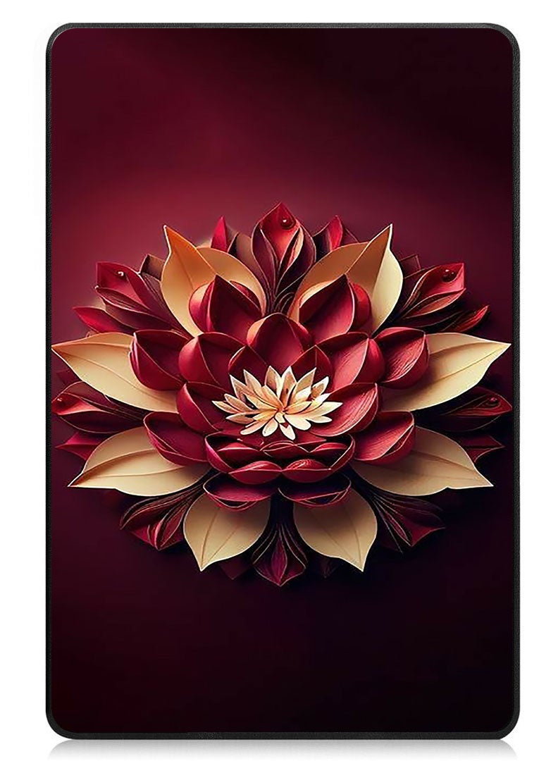 Theodor Protective Flip Case For Apple iPad Air 11 (2024) With Trifold Stand Auto Wake Sleep Shockproof Cover Flower Abstract 2 - Image 1