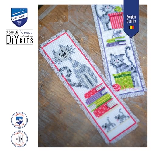 Vervaco Bookmark Cats 2 Counted Cross Stitch Kit, Multi-Colour - Image 4
