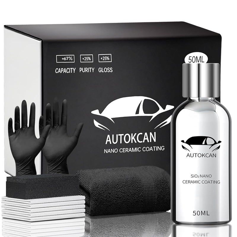 Nano Ceramic Coating for Cars, 10H High Gloss Anti-Scratch SiO2 Ceramic Coating Car Kit Super Hydrophobic Mirror Paint Sealant Protection Better Than Mr Fix 9H with Gloves - Image 1
