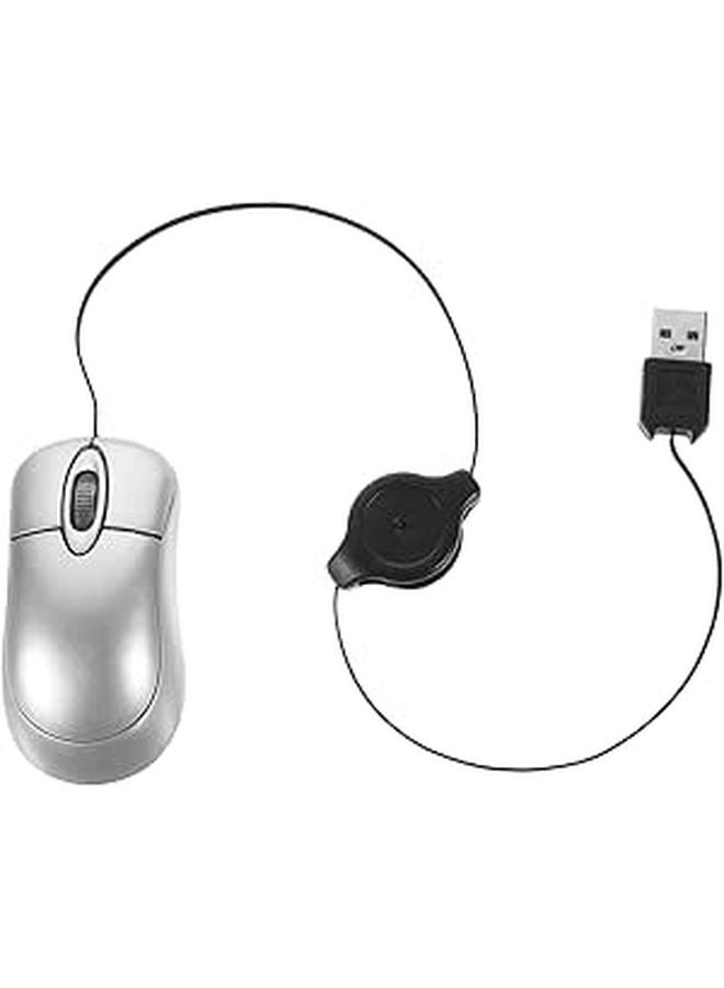 ماوس USB البصري القابل للسحب للحاسوب المحمول بتصميم مدمج ومريح وملائم لكلا اليدين - Image 1