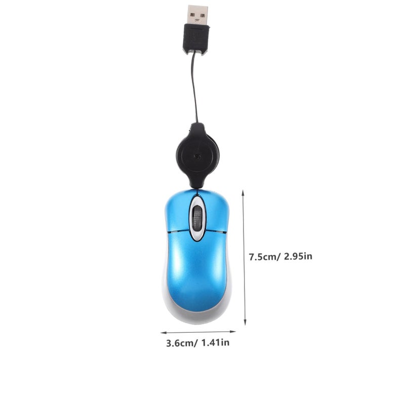 ماوس USB البصري القابل للسحب للحاسوب المحمول بتصميم مدمج ومريح وملائم لكلا اليدين - Image 3