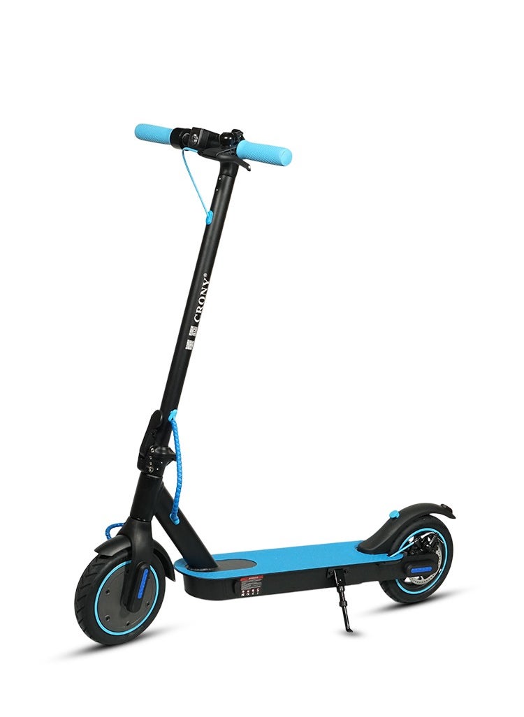 Crony W563 E-Scooter 250W Motor, 25-45KN/H Speed, 10-25KM Range, Front Suspension, Durable Honeycomb Tires,Smart App Control,Aluminum Alloy Frame, 100KG Max Load, 36V/7.8AH Battery,Easy Folding, LED Light Base, Commuter Electric Scooter for Adults & Kids, Portable, Lightweight Design, Durable Honeycomb Tires, Bluetooth Connectivity, Ideal for Daily Commute & Leisure Rides, 3-5 Hours Charging Time, Normal/Disc Brakes, IPX4 Waterproof, 7 Colors LED Deck Lights，Blue  - Image 1