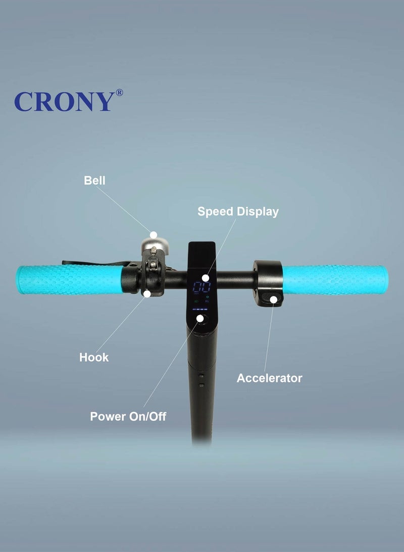 Crony M365 7 Colors E-Scooter 250W Motor, 25-45KM/H Speed, 10-25KM Range, Front Suspension, Durable Honeycomb Tires,Smart App Control,Aluminum Alloy Frame, 120KG Max Load, 36V/7.8AH Battery,Easy Folding, LED Light Base, Commuter Electric Scooter for Adults & Kids, Portable, Lightweight Design, Durable Honeycomb Tires, Bluetooth Connectivity, Ideal for Daily Commute & Leisure Rides, 3-5 Hours Charging Time, Normal/Disc Brakes, IPX4 Waterproof, 7 Colors LED Deck Lights，Blue - Image 3