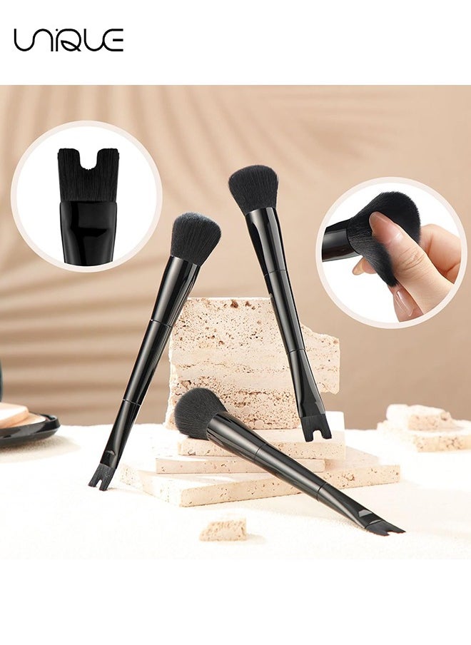 Unique 2 Pcs Nose Contour Brushes - Contour Brush Nose U Shape Brush - Double Ended Makeup Brush Practical 2-in-1 Precision Duo Brush Buffing Brush for Defining Cheek Bones Easy Nose Contour (Black)  - Image 3