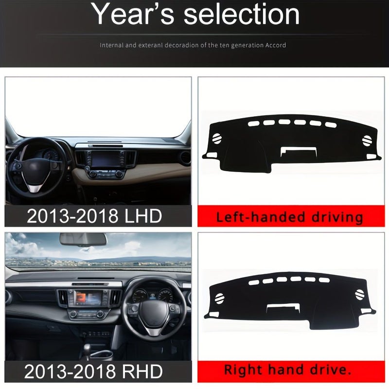 Black Side RHD Dashboard Mat Light Shielding Cover For Toyota RAV4 2013 2014 2015 2016 2017 2018 XA40 Auto Accessories - Image 2