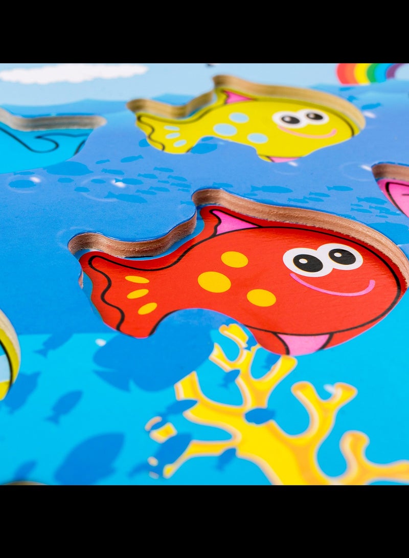 Wooden Magnetic Fishing Lacing Puzzle Board Set  Children's Early Education Educational Toy,Fishing Toys - Image 5