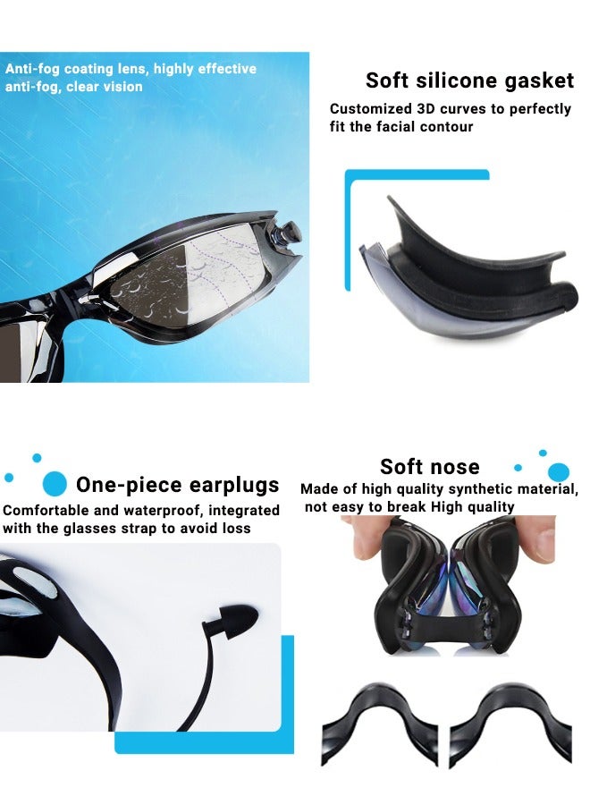 Super ZYouth Waterproof Swimming Goggles with Swim Cap , Earplugs and Storage Box Nose Clip for Water Sports Such as Swimming, Boating, Surfing, and Kayaking, Portable, Black  - Image 5