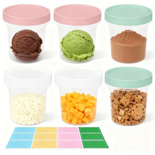 UMETASS 6 Pack 6.8oz Food Storage Containers, Plastic Containers with Twist Top Lid, Reusable Dishwasher Freezer Safe Airtight, Takeout Container - Ideal for Soup and More - Image 1